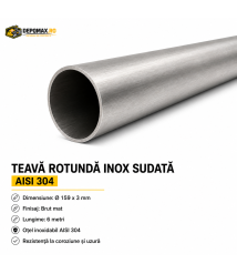 Teava rotunda inox sudata AISI 304, 159 x 3 mm, 6 metri